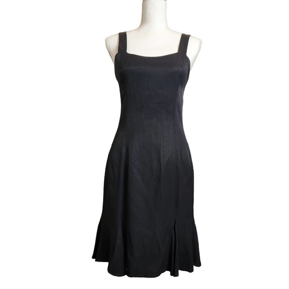 VINTAGE Womens dress 8 rayon drop waist black fairy cottage dark academia - Picture 3 of 6